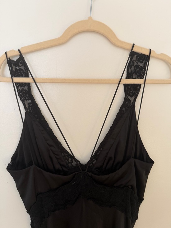 Zara Black Lace-Trim Slip Maxi - Picture 4 of 4